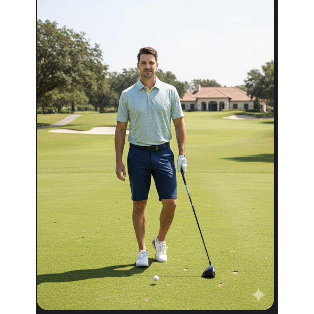 Maelreg Mens‎ Performance Golf Polo Shirt Sz L Green